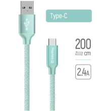 Купить Кабель СolorWay USB - USB-C 2.4A 2m Mint (CW-CBUC008-MT) - фото 2