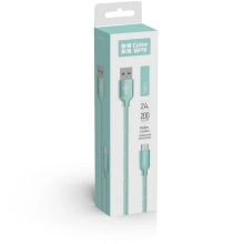 Купить Кабель СolorWay USB - USB-C 2.4A 2m Mint (CW-CBUC008-MT) - фото 5