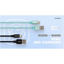 Купить Кабель СolorWay USB - USB-C 2.4A 2m Mint (CW-CBUC008-MT) - фото 6