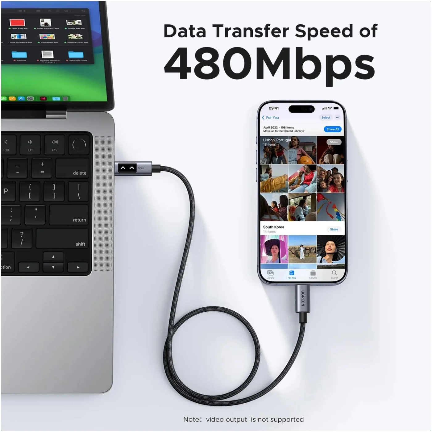Купить Кабель Ugreen Uno USB-C 100W 5A 1m (35501) - фото 6