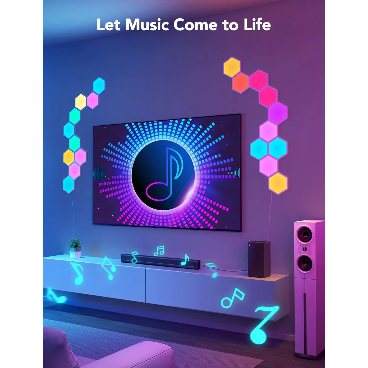 Купить Набор светильников настенных Govee H6061 Glide Hexa Light Panels 10pcs RGB White (B6061301) - фото 6