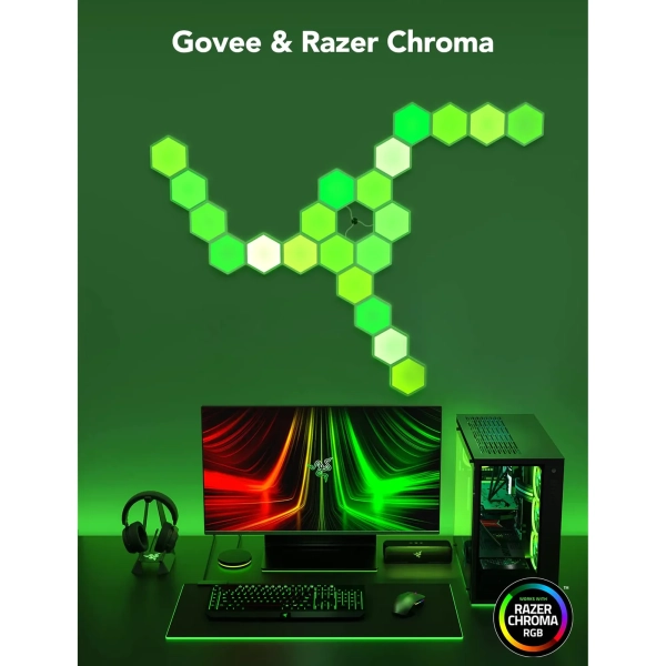 Купить Набор светильников настенных Govee H6061 Glide Hexa Light Panels 10pcs RGB White (B6061301) - фото 12