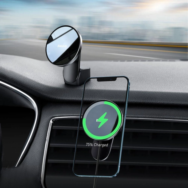 Купить Автомобильный держатель Baseus Big Energy Car Mount Wireless Charger Black (WXJN-01) - фото 7