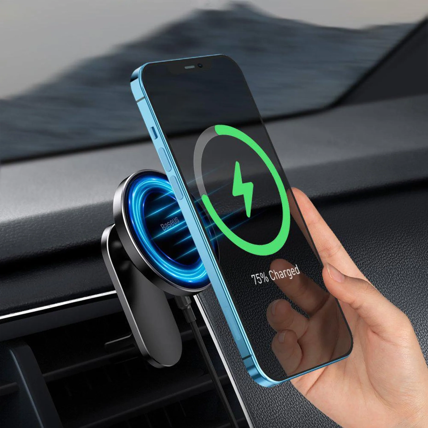 Купить Автомобильный держатель Baseus Big Energy Car Mount Wireless Charger Black (WXJN-01) - фото 8