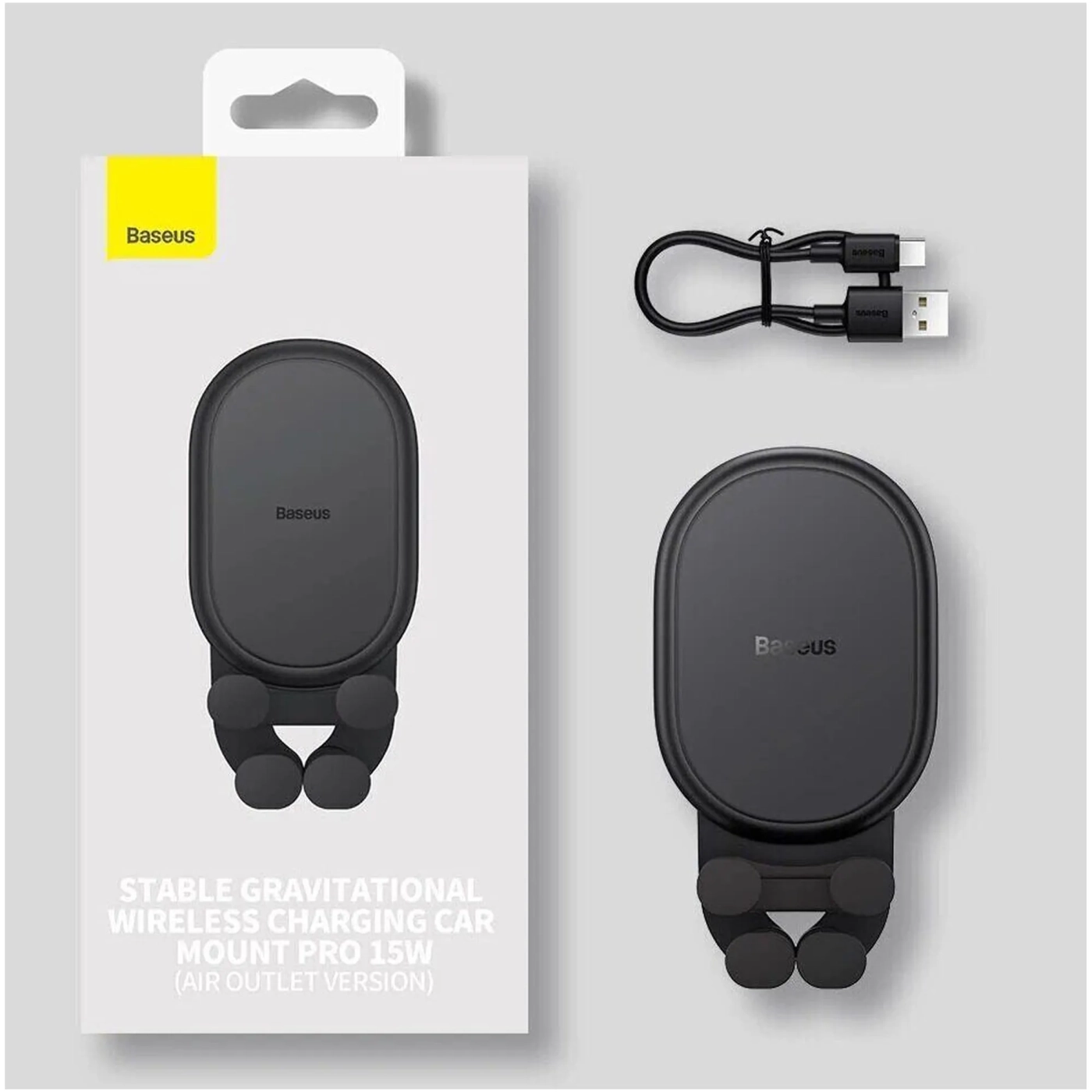 Купити Автомобільний тримач Baseus Stable Gravitational Wireless Charging Pro 15W Black (SUWX030001) - фото 7