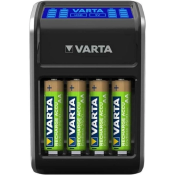 Купить Зарядное устройство VARTA LCD Plug Charger + Аккумулятор NI-MH AA 2100 mAh 4 шт. (57687101441) - фото 1