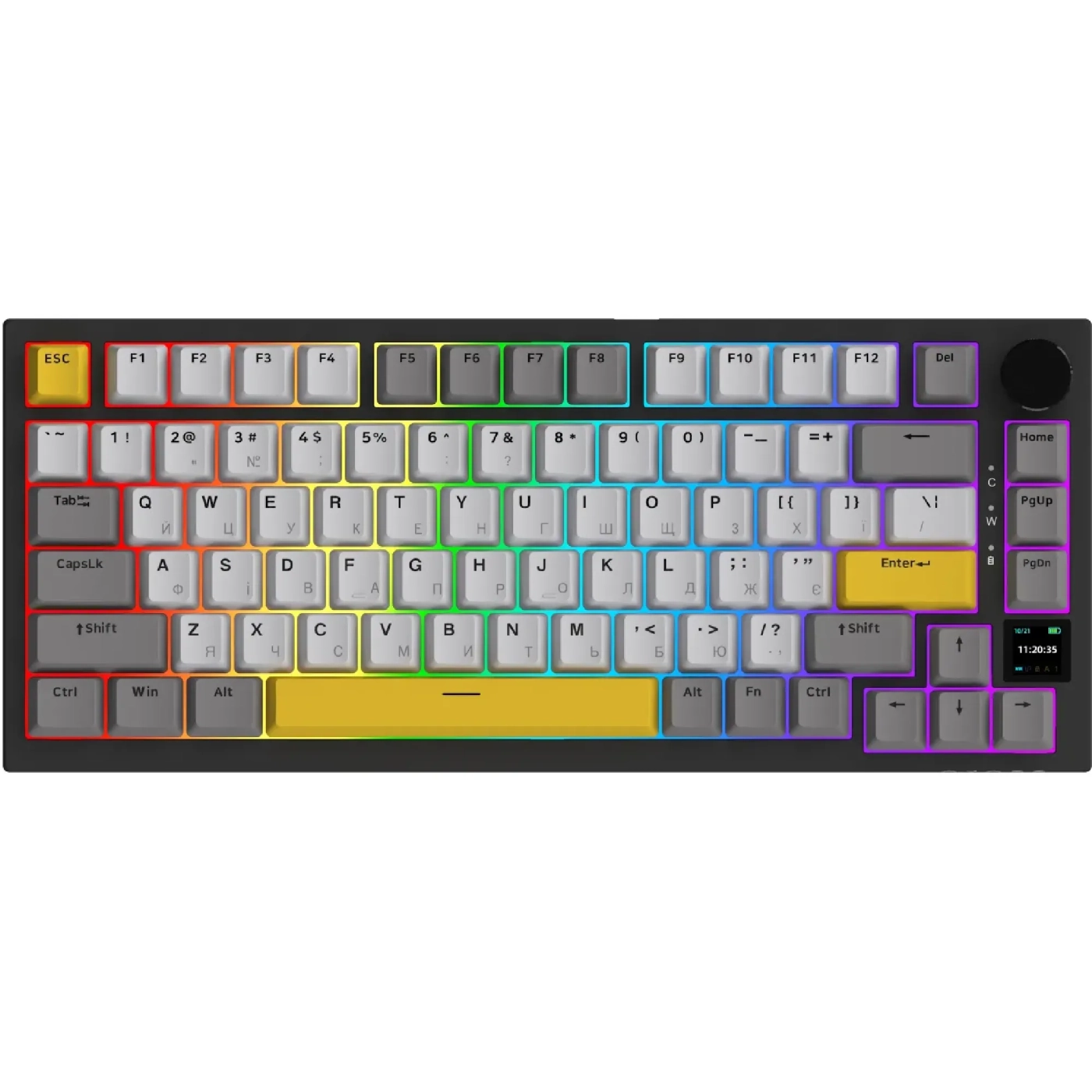 Купить Клавиатура Ajazz AK820 Pro RGB Flying Fish Switch Wireless With Screen (AK820PRO-FF-BGY) - фото 2
