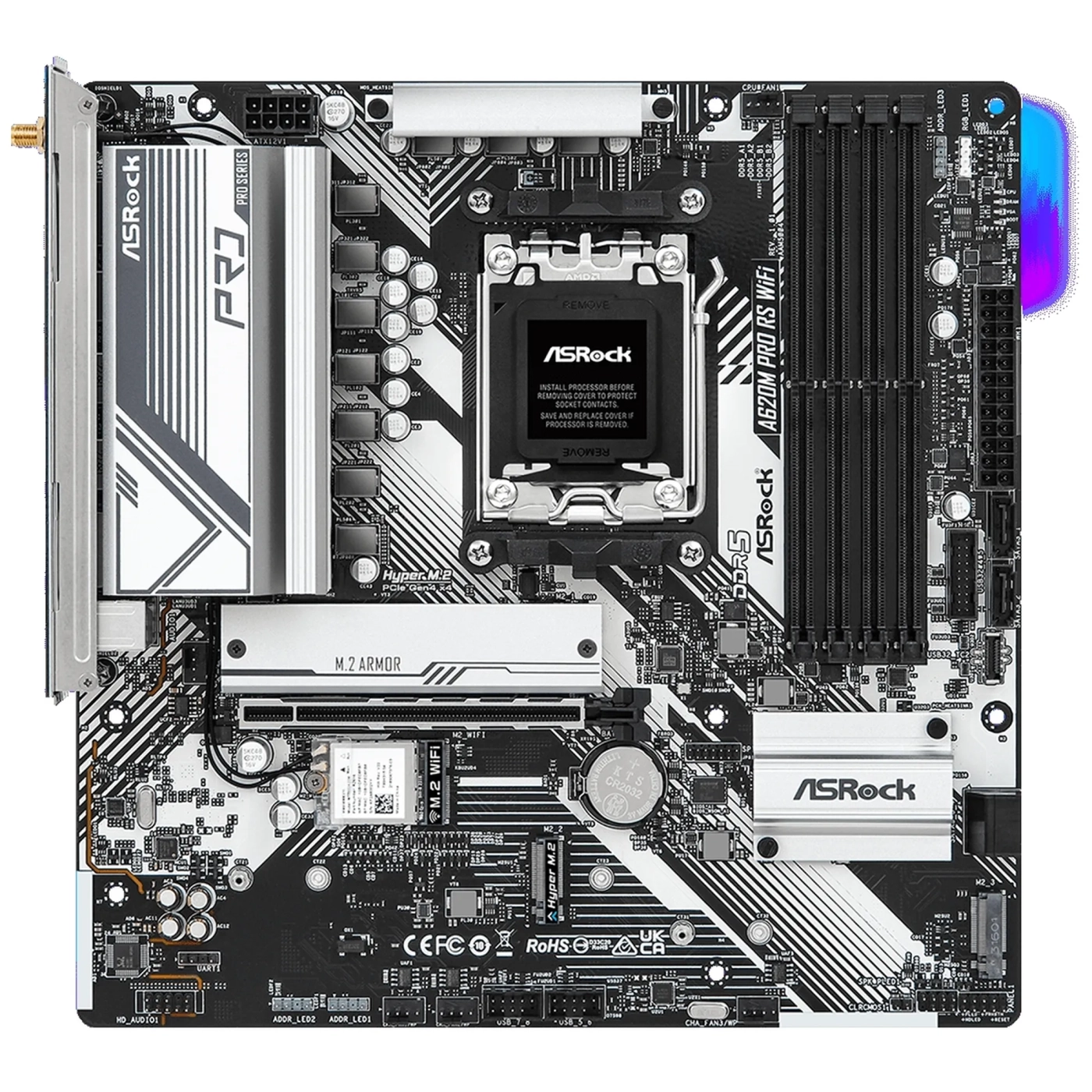 Купить Материнская плата ASRock A620M Pro RS WiFi - фото 2