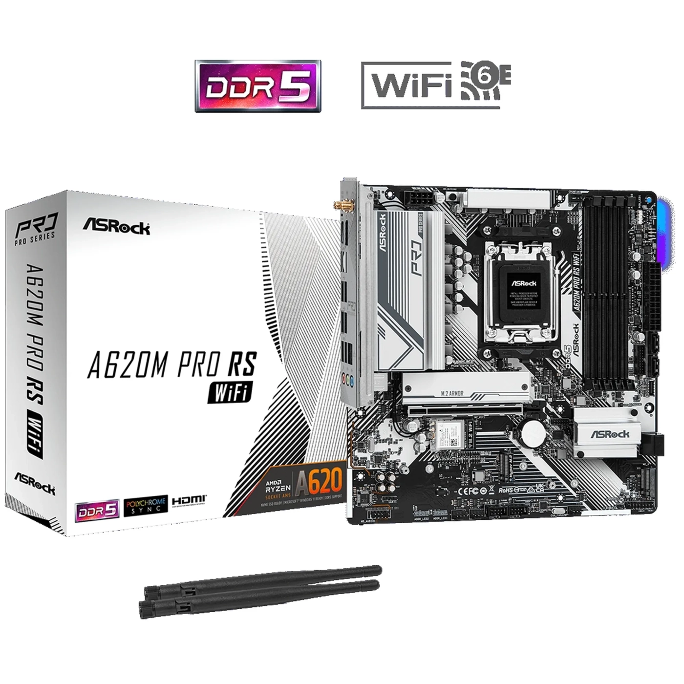 Купить Материнская плата ASRock A620M Pro RS WiFi - фото 6