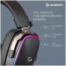 Купить Навушники GamePro Asgard Valkyria Wireless RGB Tri-Mod Black (HSW249) - фото 5