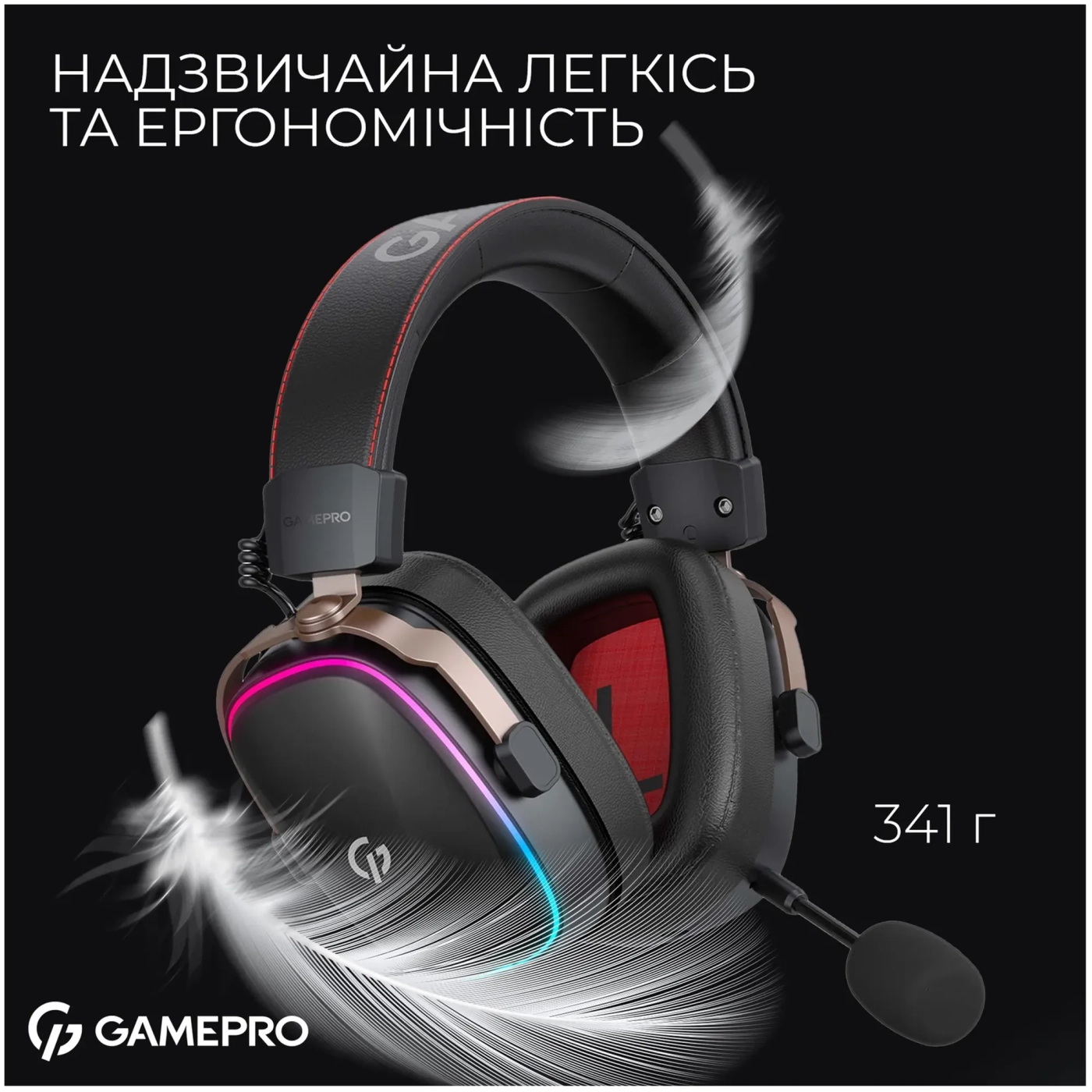 Купить Навушники GamePro Asgard Valkyria Wireless RGB Tri-Mod Black (HSW249) - фото 13