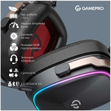 Купить Навушники GamePro Asgard Valkyria Wireless RGB Tri-Mod Black (HSW249) - фото 14