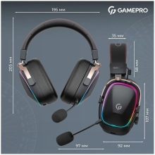 Купить Навушники GamePro Asgard Valkyria Wireless RGB Tri-Mod Black (HSW249) - фото 15