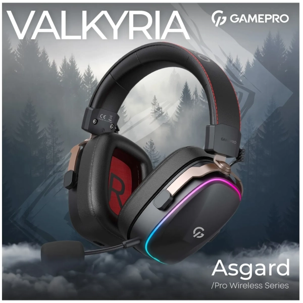 Купить Навушники GamePro Asgard Valkyria Wireless RGB Tri-Mod Black (HSW249) - фото 16