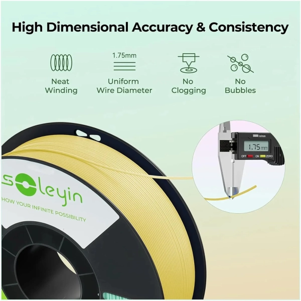 Купити Ultra PLA Filament (пластик) для 3D принтера Creality Soleyin 1кг, 1.75мм, ананасово-жовтий (3301010506) - фото 5