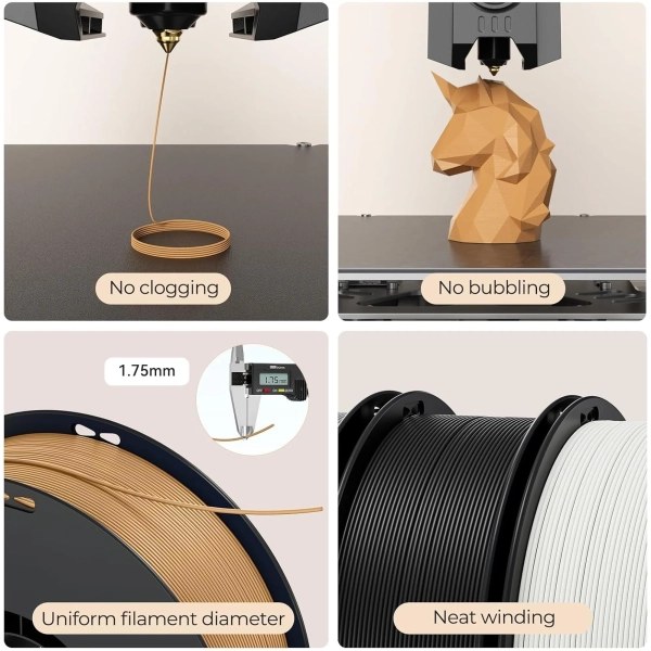 Купить Ultra PLA Filament (пластик) для 3D принтера Creality Soleyin матовый 1кг, 1.75мм, белый (3301010512) - фото 4