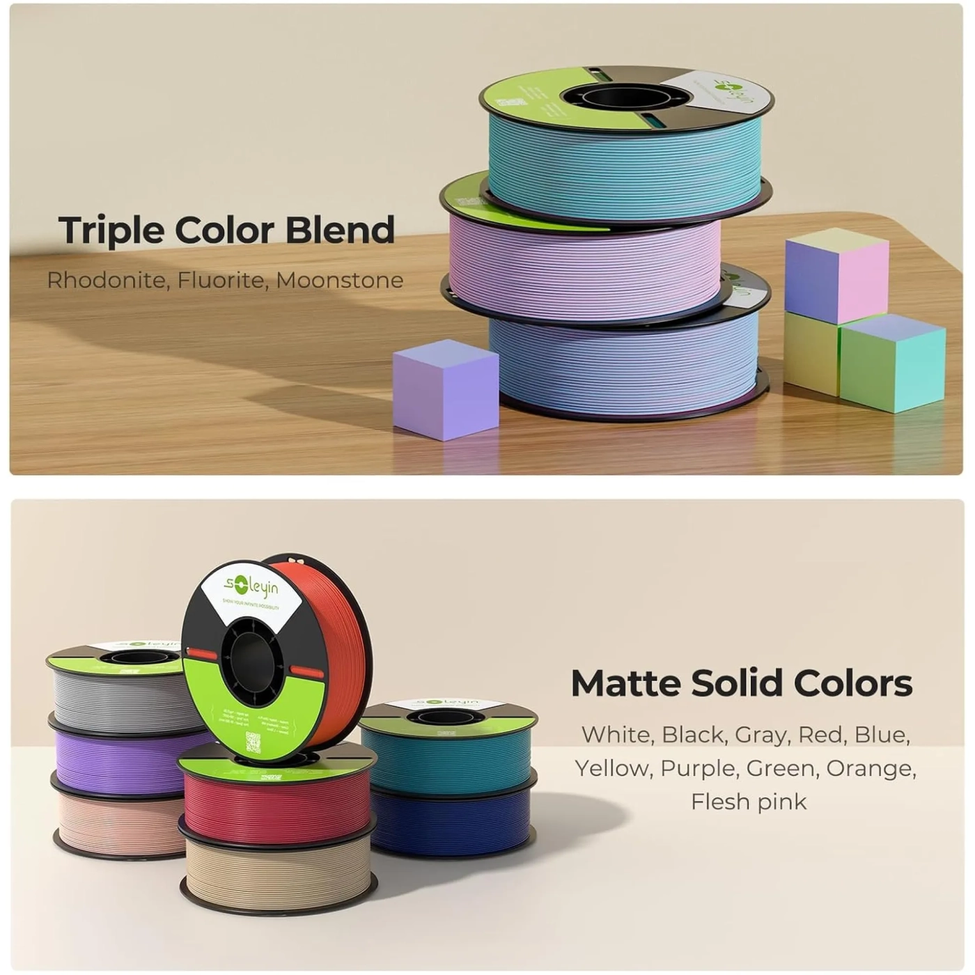 Купить Ultra PLA Filament (пластик) для 3D принтера Creality Soleyin матовый 1кг, 1.75мм, белый (3301010512) - фото 5