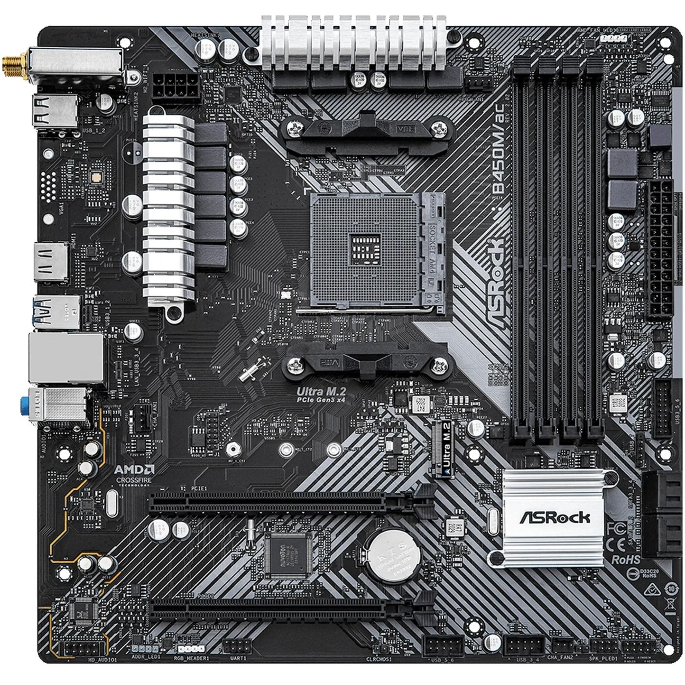 Купить Материнская плата ASRock B450M/ac R2.0 - фото 1