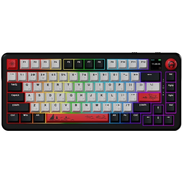 Купити Клавіатура Ajazz AK820 MAX RGB Avocado Switch Wireless With Screen (AK820MAX-AS-BG) Black - фото 1