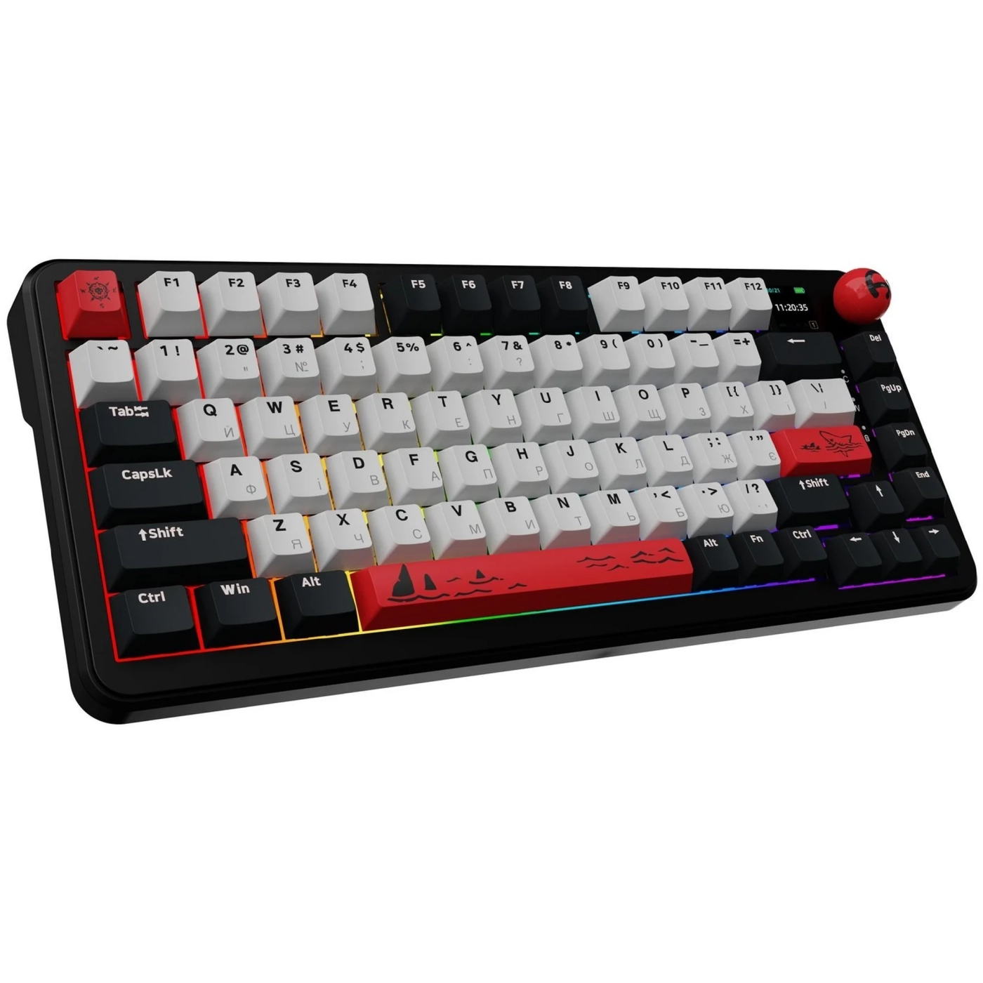 Купити Клавіатура Ajazz AK820 MAX RGB Avocado Switch Wireless With Screen (AK820MAX-AS-BG) Black - фото 4