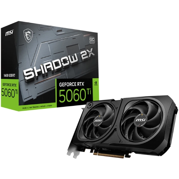 Купити Відеокарта MSI Nvidia GeForce RTX 5060 Ti SHADOW 2X OC PLUS 16GB (G506T-16S2CP) - фото 5