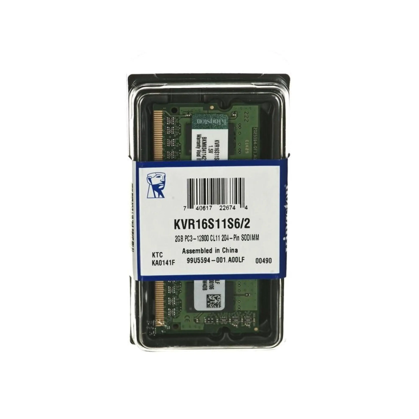 Купить Модуль памяти Kingston DDR3-1600 SODIMM 2GB (KVR16S11S6/2) - фото 2