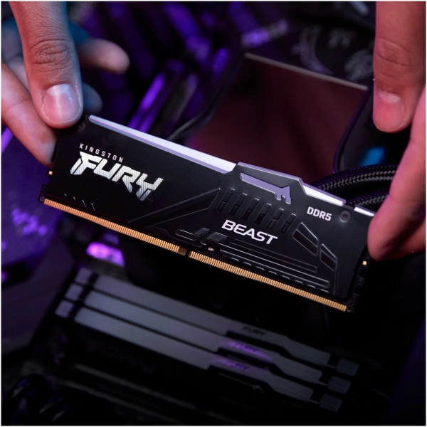 Купить Модуль памяти Kingston FURY Beast RGB AM5 DDR5-5600 128GB KIT (2x64GB) (KF556C36BBEAK2-128) - фото 9