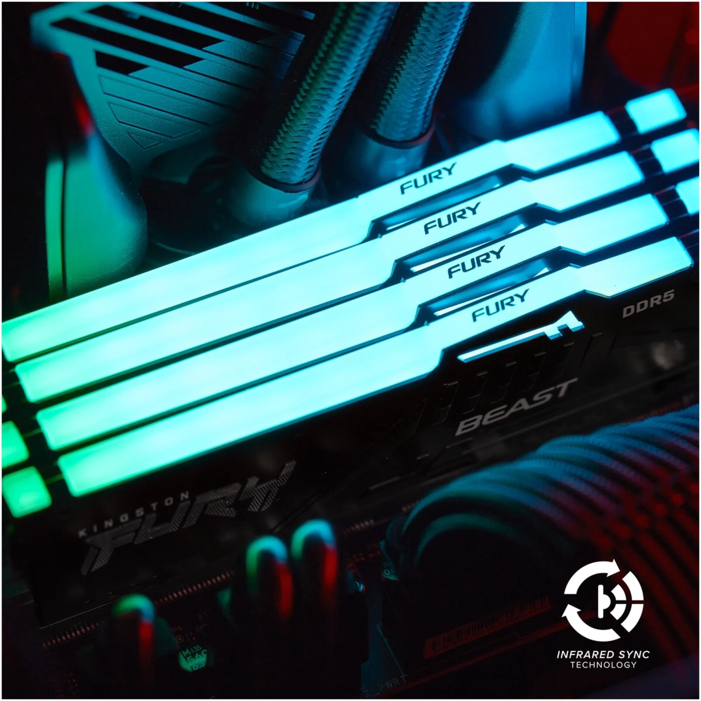 Купить Модуль памяти Kingston FURY Beast RGB AM5 DDR5-5600 128GB KIT (2x64GB) (KF556C36BBEAK2-128) - фото 12