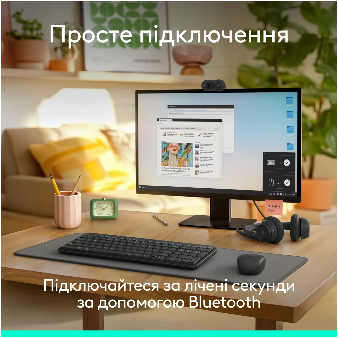 Купити Клавіатура Logitech K250 Bluetooth/Wireless UA Graphite (920-013822) - фото 3