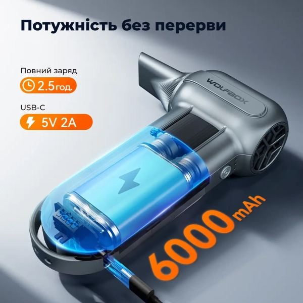 Купити Акумуляторний туброкомпресор (повітродувка) Wolfbox MegaFlow 100 (MF100) - фото 8