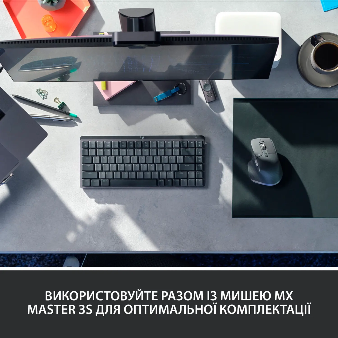 Купити Клавіатура Logitech MX Mechanical Mini Minimalist Wireless Illuminated Keyboard Graphite US 2.4GHZ/BT (920-010780) - фото 9