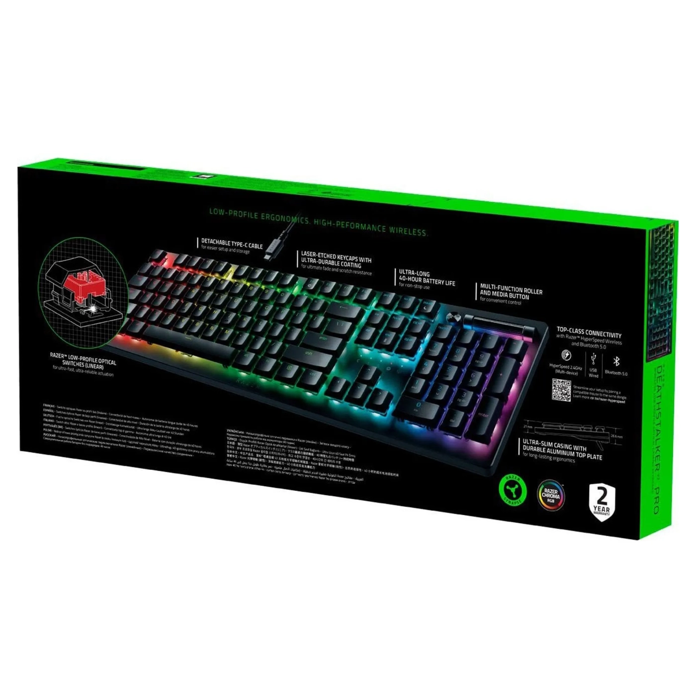 Купить Клавиатура RAZER DeathStalker V2 Pro Wireless Red Switch RU (RZ03-04360800-R3M1) - фото 8