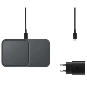 Купить Беспроводное зарядное устройство Samsung Duo EP-P5400 15W (с СЗУ) Dark Grey (EP-P5400TBEGEU) - фото 1