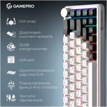 Купити Клавіатура GamePro Asgard Valhalla QLAB Orange Switch RGB Wireless/Bluetooth/USB-C (MK210W Pro) - фото 5