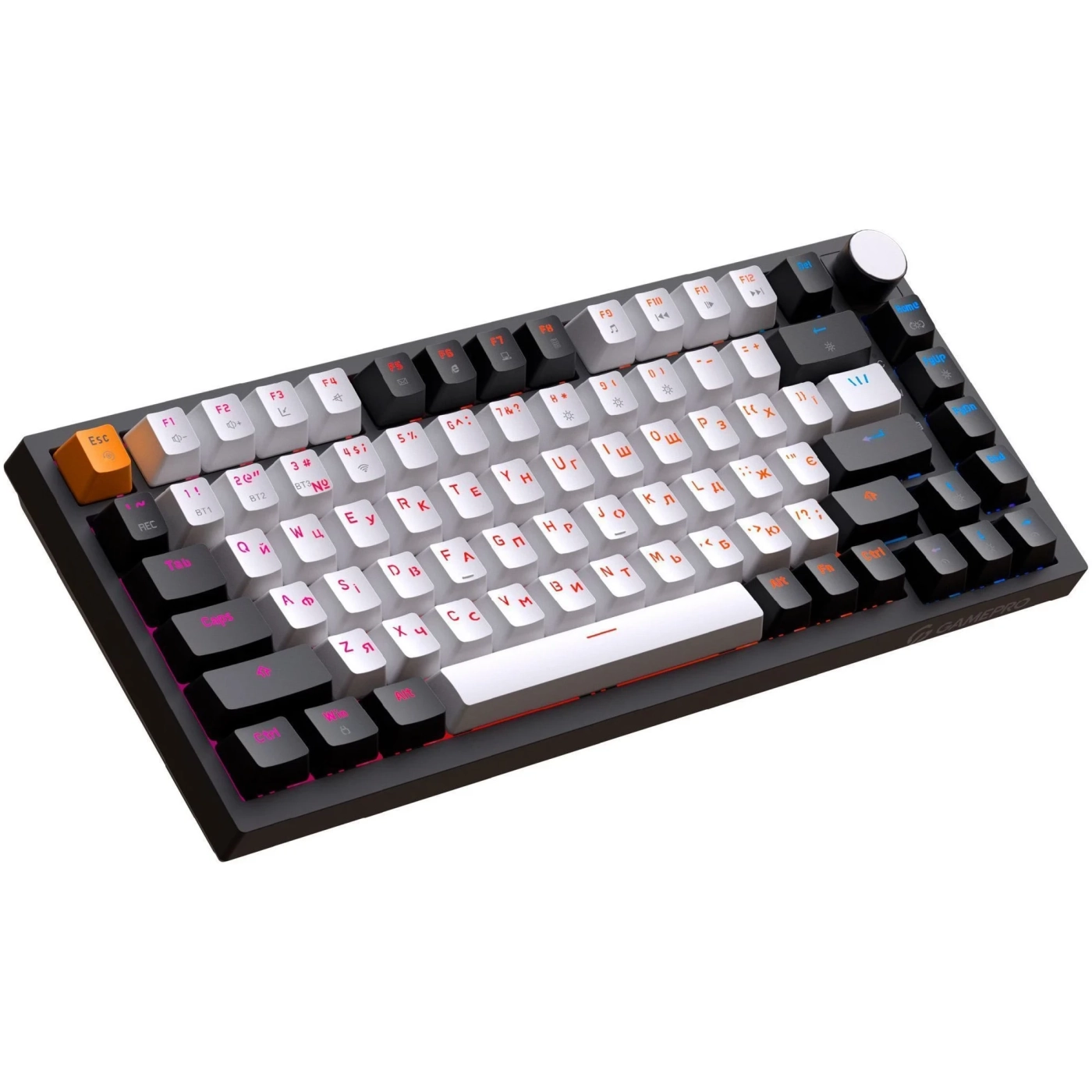 Купити Клавіатура GamePro Asgard Valhalla QLAB Orange Switch RGB Wireless/Bluetooth/USB-C (MK160B Pro) - фото 3