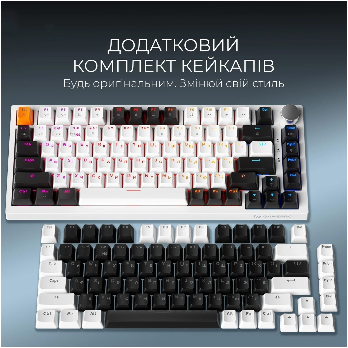 Купити Клавіатура GamePro Asgard Valhalla QLAB Orange Switch RGB Wireless/Bluetooth/USB-C (MK160W Pro) - фото 10