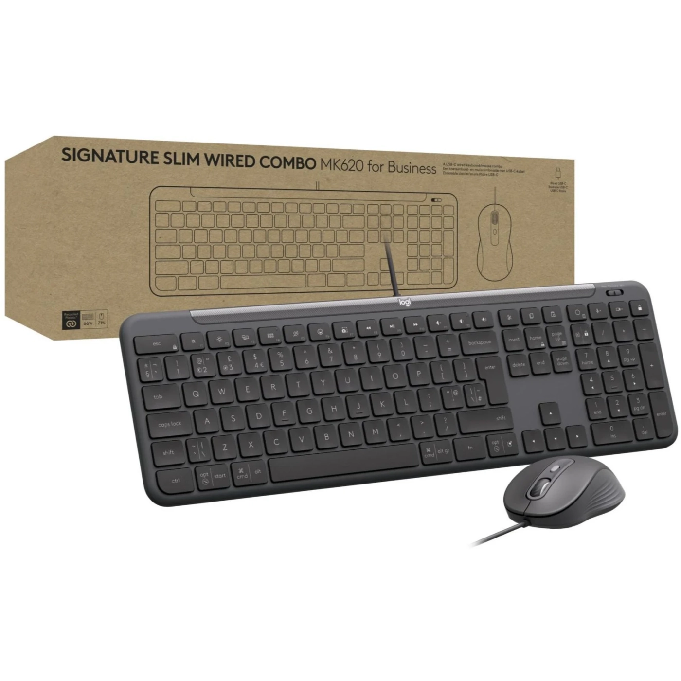 Купити Комплект клавіатура та мишка Logitech Signature Slim MK620 for Business UA Graphite (920-013349) - фото 1