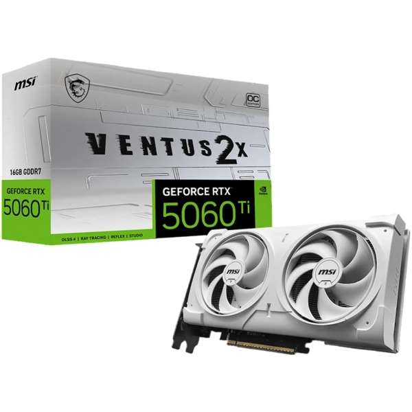 Купити Відеокарта MSI Nvidia GeForce RTX 5060 Ti VENTUS 2X OC WHITE PLUS 16GB (G506T16V2CWP) - фото 2