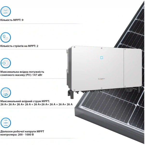 Купить Сетевой инвертор SUNGROW SG110CX-V112 110kW 12 MPPT 220/380V Трехфазный (ASG02271) - фото 5