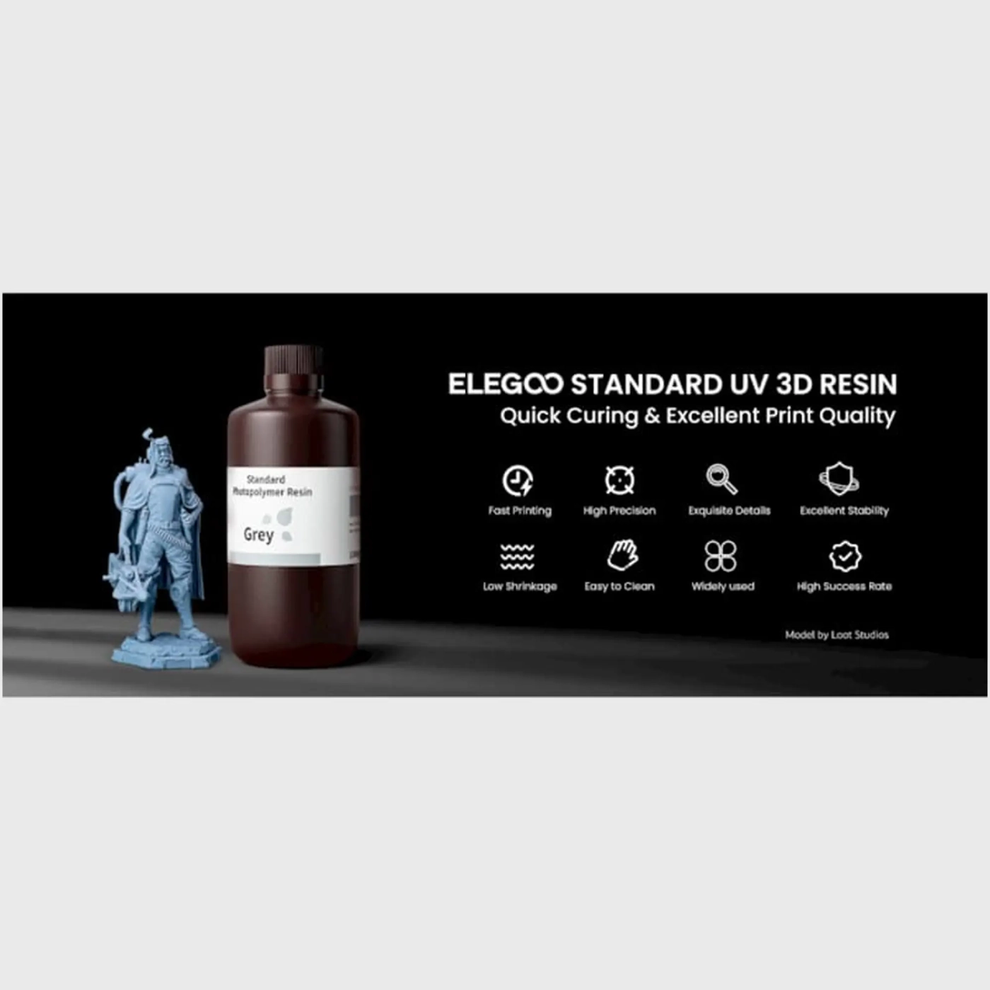 Купити Фотополімерна смола ELEGOO Standard Resin 5кг, сірий (50.103.0001) - фото 5