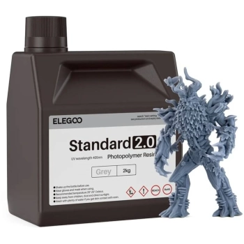 Купить Фотополимерная смола ELEGOO Standard 2.0 Resin 2кг, серая (50.103.0126) - фото 1