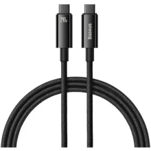Купить Кабель Baseus Tungsten Gold Fast Charging Data Cable Type-C to Type-C 240W 1m Black (CAWJ040001) - фото 1