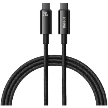 Купити Кабель Baseus Tungsten Gold Fast Charging Data Cable Type-C to Type-C 240W 1m Black (CAWJ040001) - фото 1