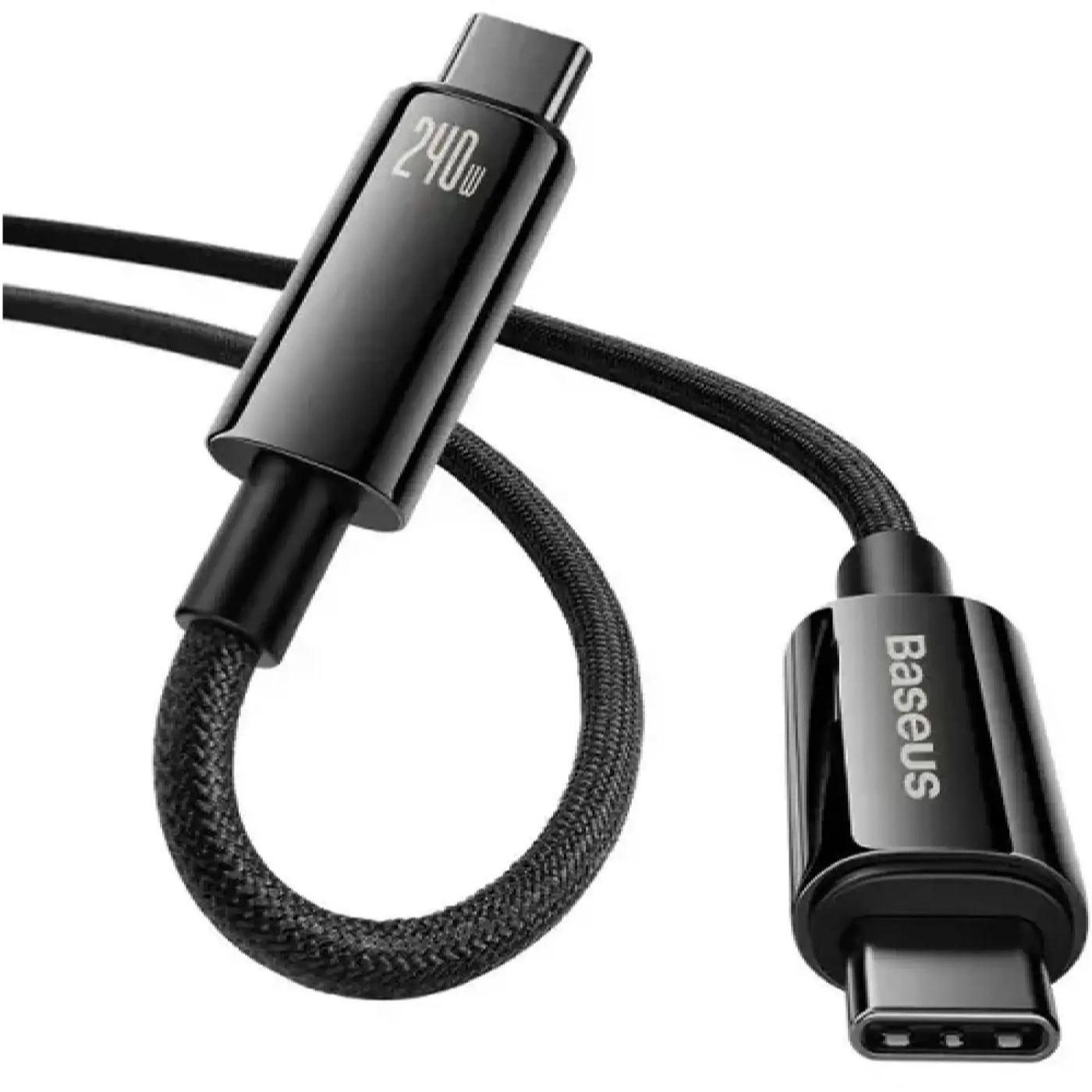 Купить Кабель Baseus Tungsten Gold Fast Charging Data Cable Type-C to Type-C 240W 1m Black (CAWJ040001) - фото 3