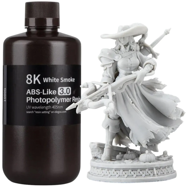 Купити Фотополімерна смола ELEGOO ABS-Like 3.0 8k 1кг, дымчато-белая (50.103.0236) - фото 1