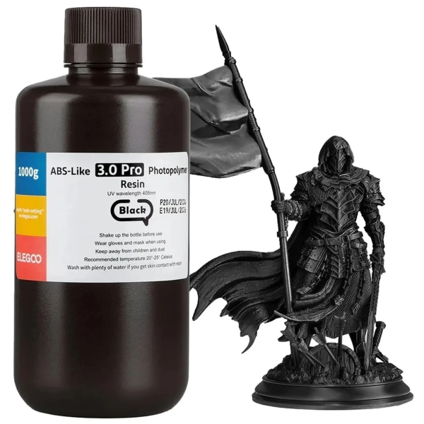Купити Фотополімерна смола ELEGOO ABS-Like 3.0 Pro Resin 1 кг, чорна (50.103.0233) - фото 1