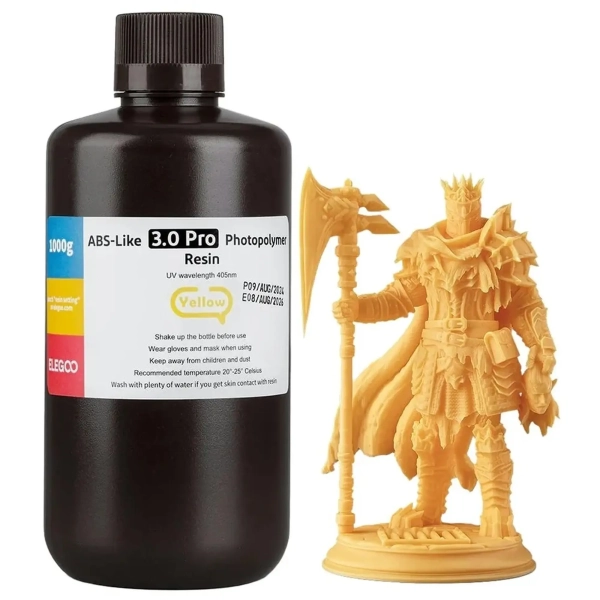 Купити Фотополімерна смола ELEGOO ABS-Like 3.0 Pro Resin 1 кг, жовта (50.103.0257) - фото 1