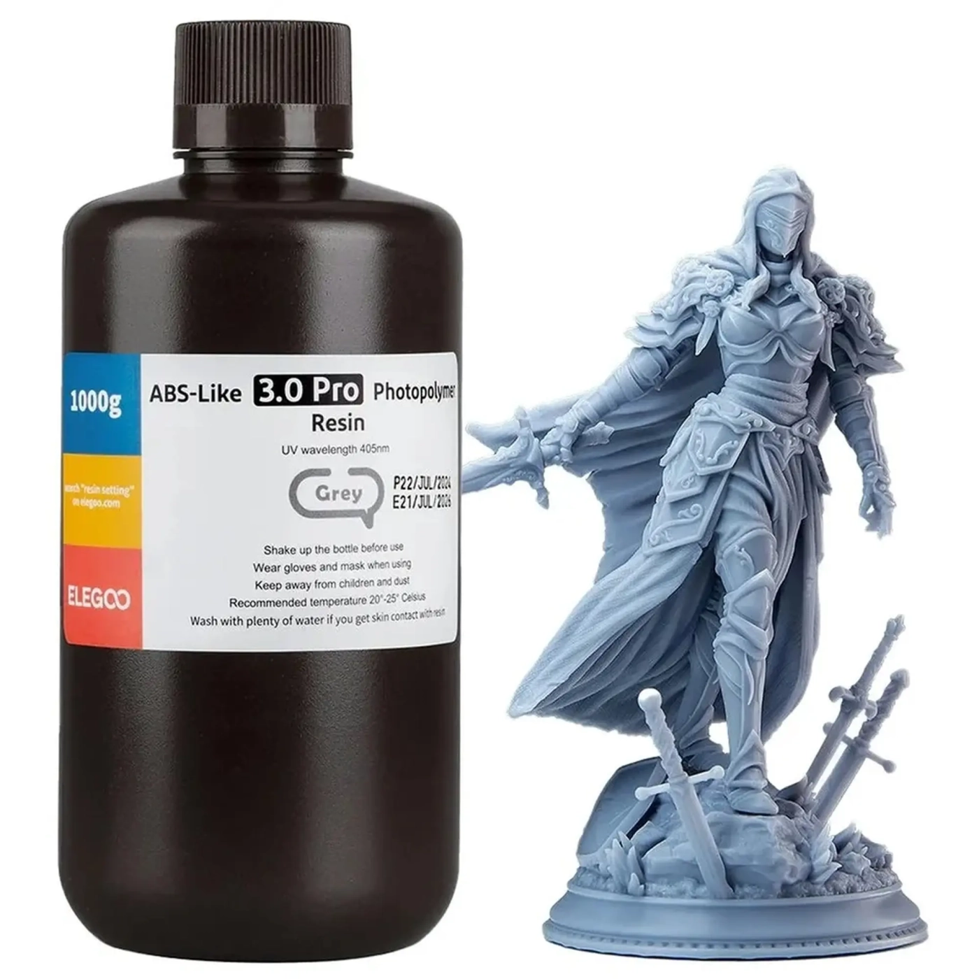 Купити Фотополімерна смола ELEGOO ABS-Like 3.0 Pro Resin 1 кг, сіра (50.103.0230) - фото 1