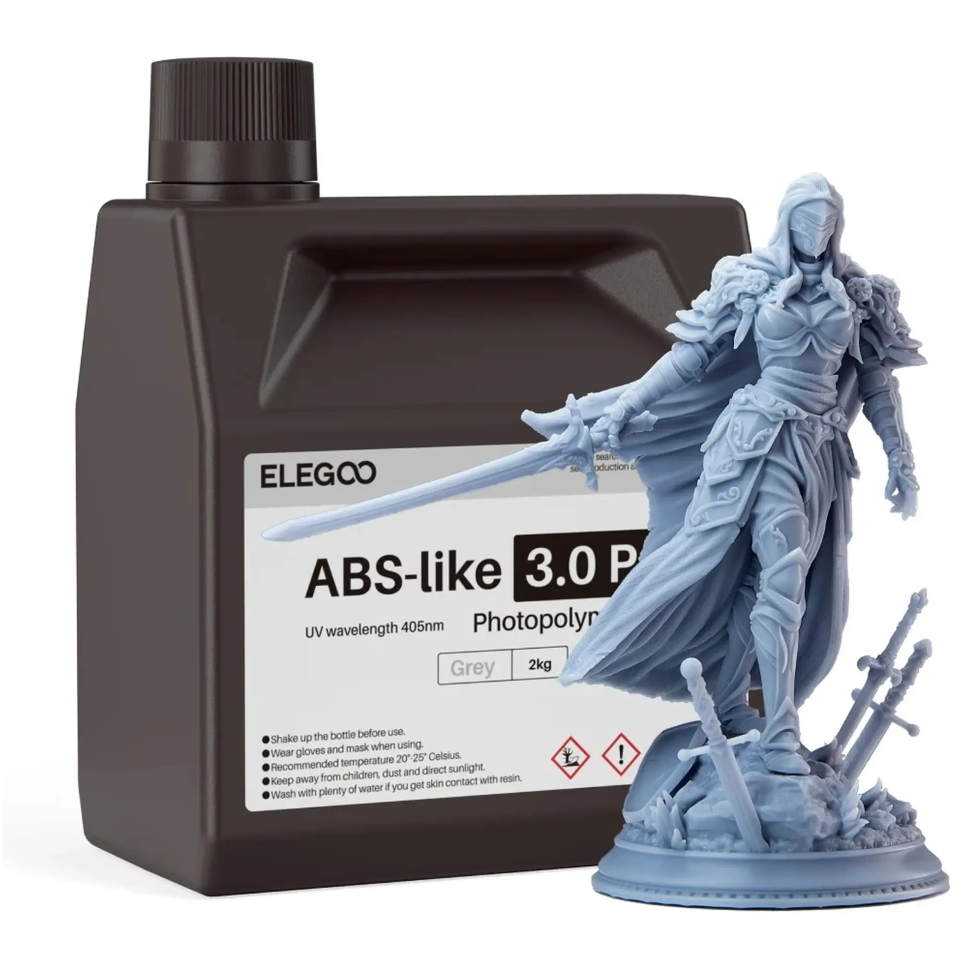 Купити Фотополімерна смола ELEGOO ABS-Like 3.0 Pro Resin 2 кг, сіра (50.103.0231) - фото 1