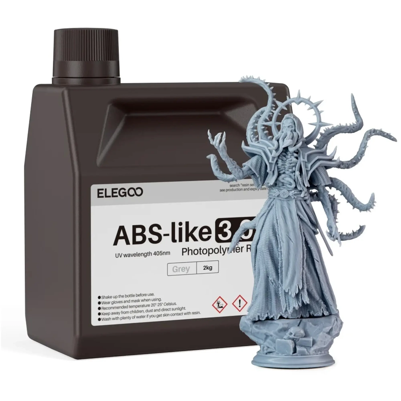 Купити Фотополімерна смола ELEGOO ABS-like 3.0 Plus 2 кг, сіра (50.103.0216) - фото 1